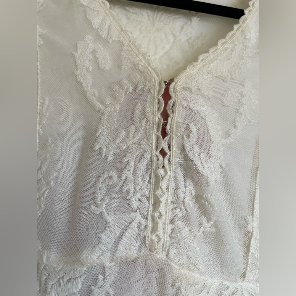 Free People Long Sleeve Lace Dress in White - Picture 3 of 14